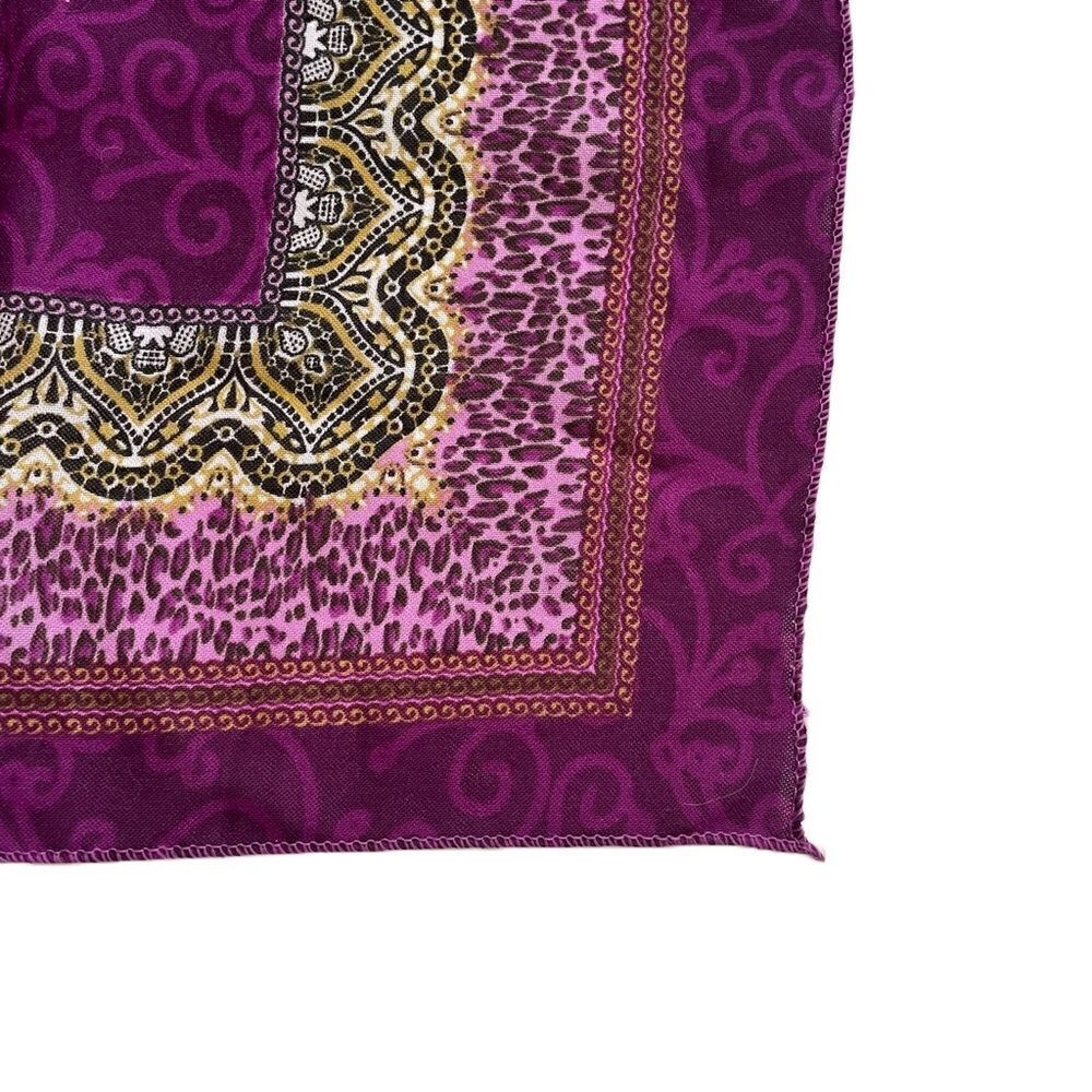 Bahadir Purple Leopard Border Scarf